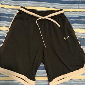 Nike Black Athletic Mesh Shorts with Cream Accents